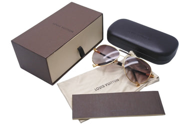 極美品 LOUIS VUITTON ルイヴィトン コンスピラシオン パイロット ダミエキャンバス サングラス Z0202U ブラウン 中古 4c068330