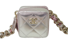 Load image into Gallery viewer, CHANEL シャネル ショルダーバッグ キューブチェーンバッグ AP2529 ピンク シルバー ラムスキン ゴールド金具 美品 中古 4c068334