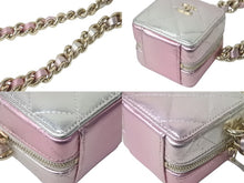 Load image into Gallery viewer, CHANEL シャネル ショルダーバッグ キューブチェーンバッグ AP2529 ピンク シルバー ラムスキン ゴールド金具 美品 中古 4c068334