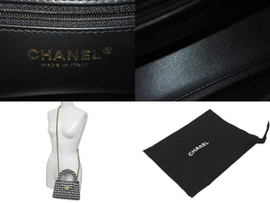 極美品 CHANEL シャネル ミニハンドバッグ ショルダーバッグ 千鳥 ブラック/ホワイト ランダムシリアル AS4416 中古 4c068345
