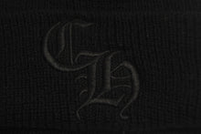 Load image into Gallery viewer, CHROME HEARTS クロムハーツ CH 刺繍 ニットキャップ ビーニー 2238-304-4102 ウール ブラック 美品 中古 4c068351