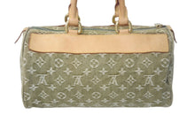 Load image into Gallery viewer, LOUIS VUITTON ルイヴィトン ハンドバッグ デニム ネオスピーディ M95215 モノグラムデニム カーキ ゴールド金具 美品 中古 4c068366