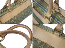 Load image into Gallery viewer, LOUIS VUITTON ルイヴィトン ハンドバッグ デニム ネオスピーディ M95215 モノグラムデニム カーキ ゴールド金具 美品 中古 4c068366