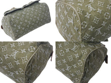 Load image into Gallery viewer, LOUIS VUITTON ルイヴィトン ハンドバッグ デニム ネオスピーディ M95215 モノグラムデニム カーキ ゴールド金具 美品 中古 4c068366