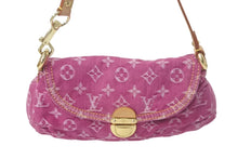 画像をギャラリービューアに読み込む, LOUISVUITTON ルイヴィトン ミニプリーティ フューシャ ワンショルダーバッグ M95216 モノグラムデニム ピンク 美品 中古 4c068367