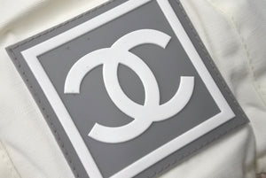 CHANEL シャネル スポーツライン ココマーク ニット帽 ジェニー愛用 ホワイト ベージュ サイズM 美品 中古 4c068370