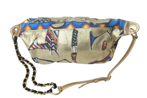 CHANEL シャネル グラフィティ エジプト チェーン ベルトバッグ ボディバッグ 28番台 キャンバス レザー ゴールド マルチカラー 美品 中古 4c068374