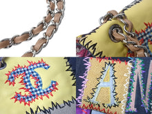 Load image into Gallery viewer, 極美品 CHANEL シャネル チェーン ショルダーバッグ 14番台 ココマーク パッチワーク マルチカラー ツイード シルバー金具 中古 4c068378