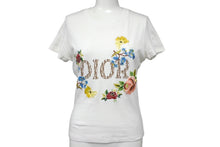 Load image into Gallery viewer, ChristianDior クリスチャンディオール 半袖Tシャツ トロッター柄 フラワー刺繍 ロゴハーフ ホワイト マルチカラー 38 美品 中古 4c068384