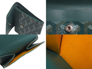 極美品 GOYARD ゴヤール マリニー ウォレット コインケース 小銭入れ カードケース PVC レザー グリーン MARIGNPMLTY09CL09P 中古 4c068389