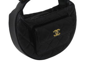 新品未使用 CHANEL シャネル キャビアスキン ハンドバッグ シリアルランダム ブラック ゴールド金具 中古 4c068392
