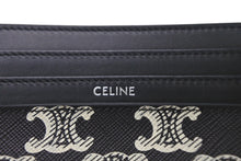 Load image into Gallery viewer, CELINE セリーヌ カードケース トリオンフ 総柄 S SD 4263 レザー ブラック ホワイト シルバー 美品 中古 4c068393