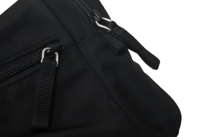 極美品 PRADA プラダ ウエストバッグ ボディバッグ V210 トライアングルロゴ ブラック ナイロン シルバー金具 中古 4c068402 