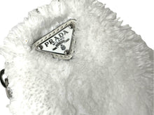 画像をギャラリービューアに読み込む, 極美品 PRADA プラダショルダーバッグ 1BH190 パイルポーチ付き トライアングル ブラック ホワイト レザー シルバー金具 中古ロゴ 4c068406 