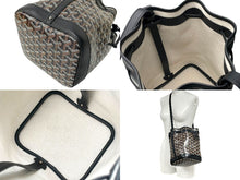 Load image into Gallery viewer, 新品未使用 Goyard ゴヤールプティ フロ バケット ショルダーバッグ 巾着型 PVC レザー ブラウン ブラック シルバー 中古 4c068407