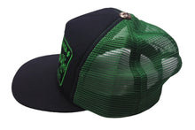 Load image into Gallery viewer, CHROME HEARTS クロムハーツ トラッカー メッシュ キャップ 新型 ブラック グリーン コットン ロゴ 帽子 サイズOS シルバー金具 美品 中古 4c068415