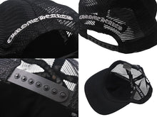 Load image into Gallery viewer, CHROME HEARTS クロムハーツ トラッカー FUCK YOU キャップ ブラック メッシュ コットン CHプラス ロゴ 帽子 小物 サイズOS 美品 中古 4c068417