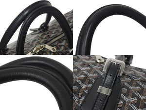 GOYARD ゴヤール クロワジュール45 ボストンバッグ トラベルバッグ ブラック PVC レザー シルバー金具 美品 中古 4c068421
