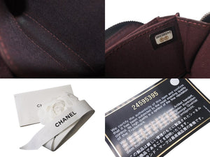 CHANEL シャネル コインケース マトラッセ クラシック ジップ コインパース ココマーク ラムスキン シルバー ブラック 美品 中古 4c068427