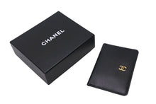 Load image into Gallery viewer, 極美品 CHANEL シャネル カードケース ココマーク ソフトカーフ 手帳カバー ゴールド金具 ブラック 6番台 中古 4c068428