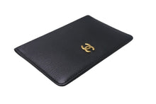 Load image into Gallery viewer, 極美品 CHANEL シャネル カードケース ココマーク ソフトカーフ 手帳カバー ゴールド金具 ブラック 6番台 中古 4c068428