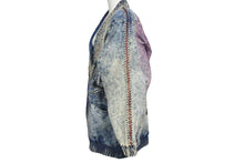 画像をギャラリービューアに読み込む, ノーブランド ライダースデニムジャケット CopaCabana コパカバーナ ラインストーン ブルー マルチカラー サイズL 4c068430