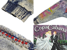 画像をギャラリービューアに読み込む, ノーブランド ライダースデニムジャケット CopaCabana コパカバーナ ラインストーン ブルー マルチカラー サイズL 4c068430