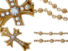 Load image into Gallery viewer, 極美品 CHROME HEARTS クロムハーツ オーダー品 クロスボールチェーン 22K ネックレス 202g 全長約60cm 中古 4c068445