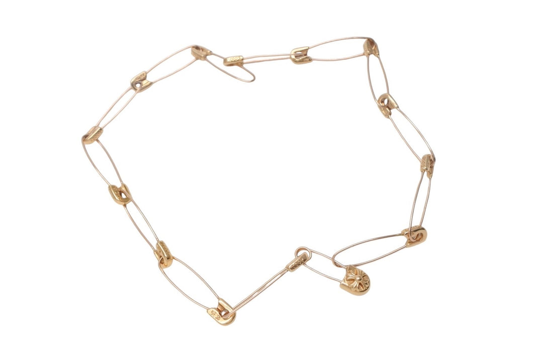 極美品 CHROME HEARTS クロムハーツ ネックレス セーフティーピン 22K 16インチ 全長22.2 中古 4c068446