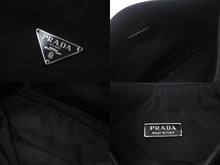 画像をギャラリービューアに読み込む, PRADA プラダ ホーボー MV515 ハンドバッグ ミニバッグ 三角ロゴプレート ナイロン ブラック 美品 中古 4c068460 