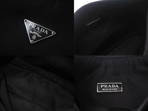 PRADA プラダ ホーボー MV515 ハンドバッグ ミニバッグ 三角ロゴプレート ナイロン ブラック 美品 中古 4c068460 