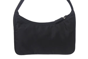 PRADA プラダ ホーボー MV515 ハンドバッグ ミニバッグ 三角ロゴプレート ナイロン ブラック 美品 中古 4c068460 