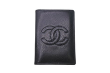 Load image into Gallery viewer, CHANEL シャネル ココマーク カードケース ブラック 3番台 キャビアスキン ロゴ 名刺入れ 美品 中古 4c068462