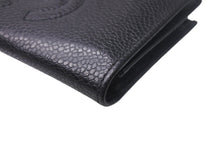 Load image into Gallery viewer, CHANEL シャネル ココマーク カードケース ブラック 3番台 キャビアスキン ロゴ 名刺入れ 美品 中古 4c068462