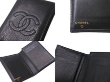 Load image into Gallery viewer, CHANEL シャネル ココマーク カードケース ブラック 3番台 キャビアスキン ロゴ 名刺入れ 美品 中古 4c068462