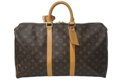 LOUIS VUITTON ルイヴィトン キーポル45 ボストンバッグ M41428 モノグラムキャンバス ブラウン ゴールド金具 美品 中古 4c068466