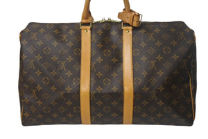 LOUIS VUITTON ルイヴィトン キーポル45 ボストンバッグ M41428 モノグラムキャンバス ブラウン ゴールド金具 美品 中古 4c068466