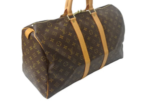 LOUIS VUITTON ルイヴィトン キーポル45 ボストンバッグ M41428 モノグラムキャンバス ブラウン ゴールド金具 美品 中古 4c068466