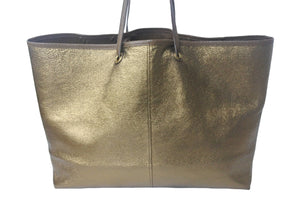 YVES SAINT LAURENT イヴサンローラン ネオ ダブルリバーシブルトートバッグ 265702 レザー ベージュ ゴールド 美品 中古 4c068475 