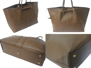 YVES SAINT LAURENT イヴサンローラン ネオ ダブルリバーシブルトートバッグ 265702 レザー ベージュ ゴールド 美品 中古 4c068475 
