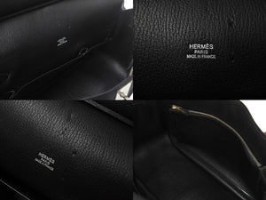 極美品 HERMES エルメス ショルダーバッグ ジプシエール34 □P金具 トリヨンクレマンス ブラック シルバー金具 中古 4c068477