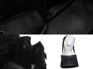 極美品 HERMES エルメス ショルダーバッグ ジプシエール34 □P金具 トリヨンクレマンス ブラック シルバー金具 中古 4c068477