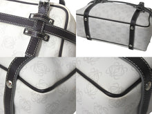 Load image into Gallery viewer, LOEWE ロエベ ハンドバッグ リピート アナグラム 290510 ホワイト ブラウン PVC レザー シルバー金具 美品 中古 4c068487