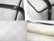 Load image into Gallery viewer, LOEWE ロエベ ハンドバッグ リピート アナグラム 290510 ホワイト ブラウン PVC レザー シルバー金具 美品 中古 4c068487