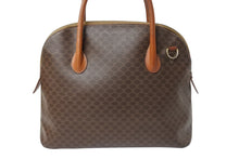 Load image into Gallery viewer, CELINE セリーヌ マカダム ハンドバッグ ボリード型 M94 ヴィンテージ PVCレザー ブラウン ゴールド金具 中古 4c068489