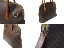 Load image into Gallery viewer, CELINE セリーヌ マカダム ハンドバッグ ボリード型 M94 ヴィンテージ PVCレザー ブラウン ゴールド金具 中古 4c068489