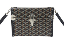Load image into Gallery viewer, Pre-owned Goyard Cassette Trunk Bag, Goyardine Canvas, Black/Brown with Silver Hardware, Excellent Condition, Item Number 4c068491 