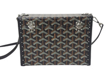 Load image into Gallery viewer, Pre-owned Goyard Cassette Trunk Bag, Goyardine Canvas, Black/Brown with Silver Hardware, Excellent Condition, Item Number 4c068491 