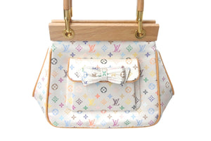 新品同様 LouisVuitton ルイヴィトン サテン アベリア ハンドバッグ M92936 モノグラムマルチカラーサテン ウッド 中古 4c068511