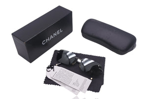 CHANEL シャネル リムレス サングラス メガネ 4120-B イタリア製 メタル ラインストーン ブラック サイズ55□16 美品 中古 4c068527